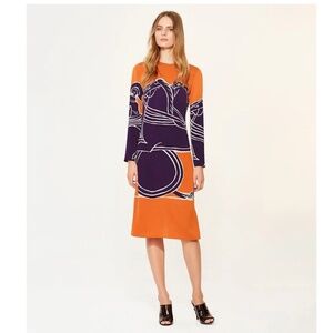 Tory Burch size 2  Trocadero horse print orange Rare